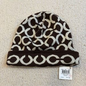 Coach “Skinny C” Knit Beanie – Style 3000035347 (One Size); Color: Mahogany